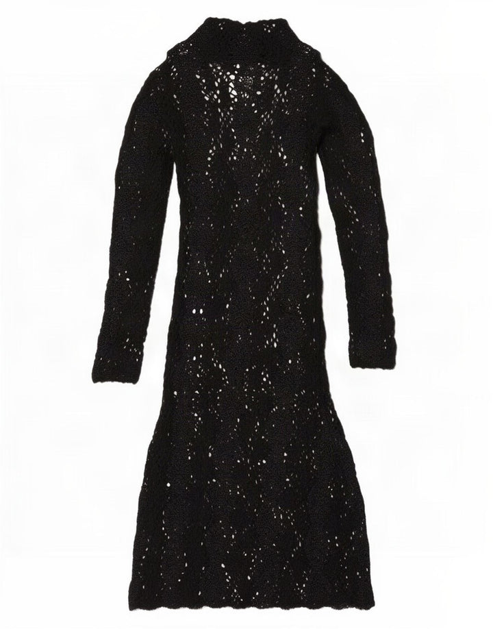 Maglione maglione all'uncinetto da donna Zara UK 12 viscosa nera media