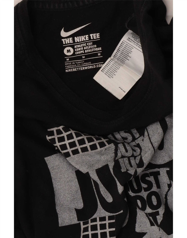 T-shirt grafica Nike da uomo con taglio atletico, cotone medio nero