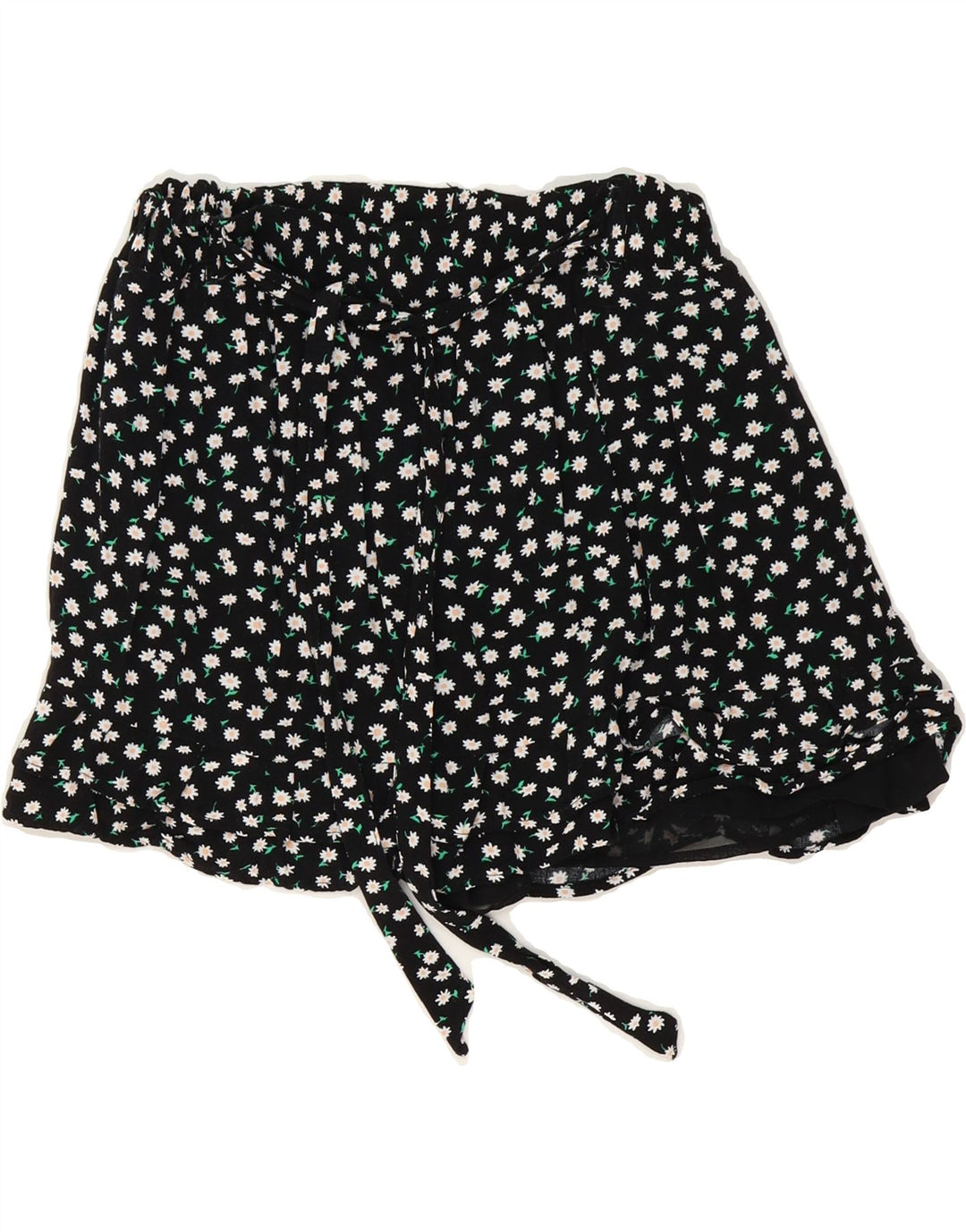 ZARA Womens Skort UK 10 Small Black Floral Vintage Zara and Second-Hand Zara from Messina Hembry 