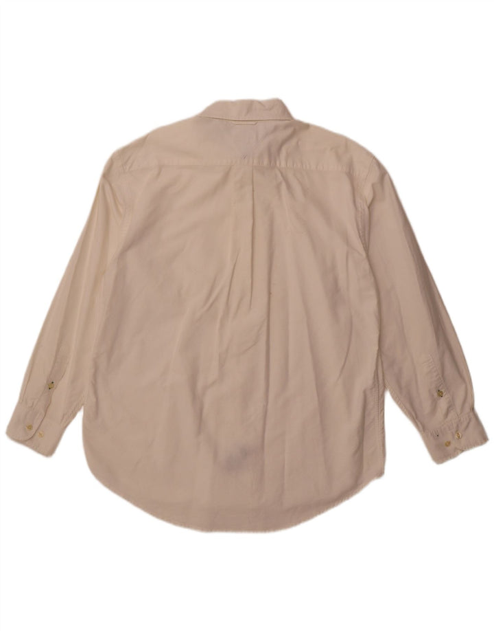 Camicia da uomo Tommy Hilfiger grande in cotone bianco sporco