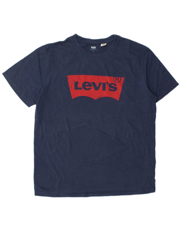 T-shirt grafica da uomo Levi's Top XL in cotone blu navy