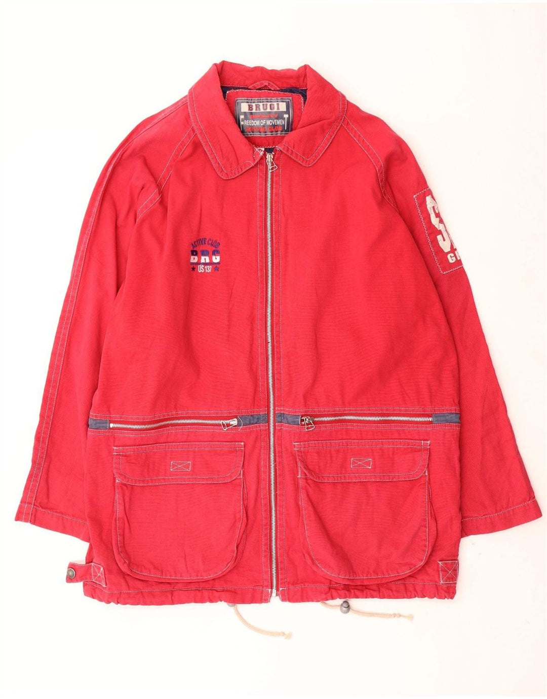 Giacca Utility Grafica da Uomo Brugi IT 52 XL Cotone Rosso