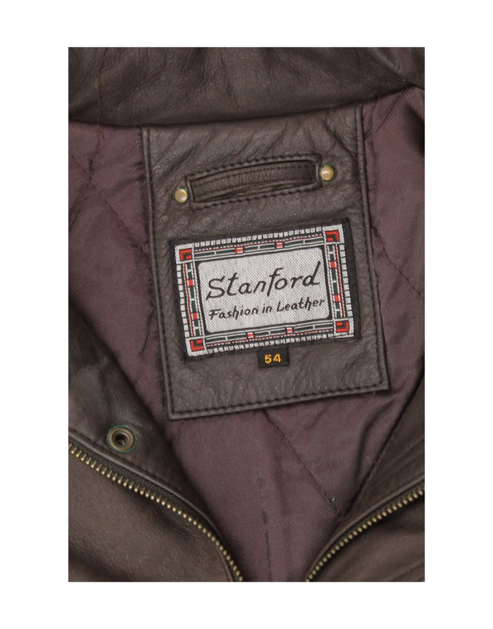 Giacca in pelle da uomo Stanford EU 54 2XL Pelle marrone