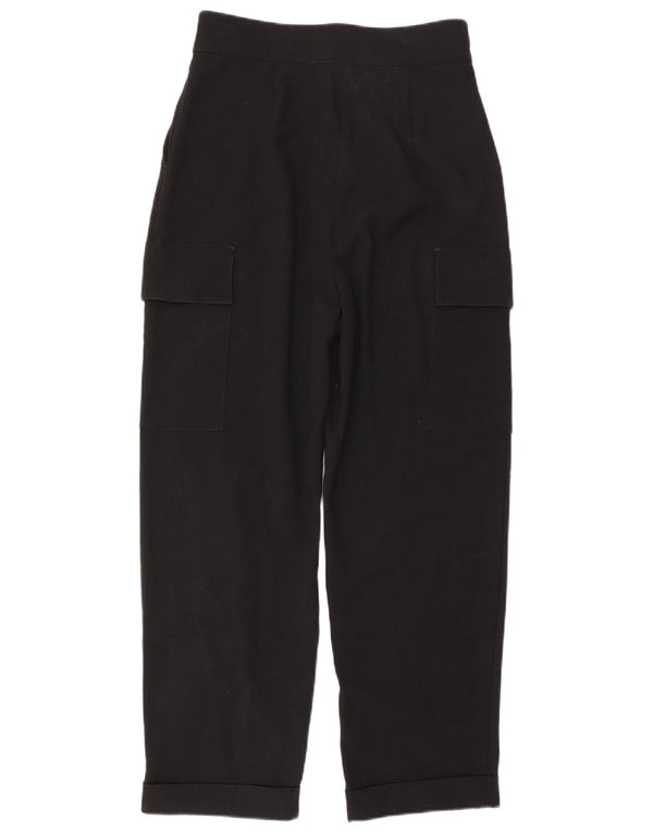 Pantaloni cargo larghi a vita alta da donna Benetton IT 38 XS W26 L26 Nero