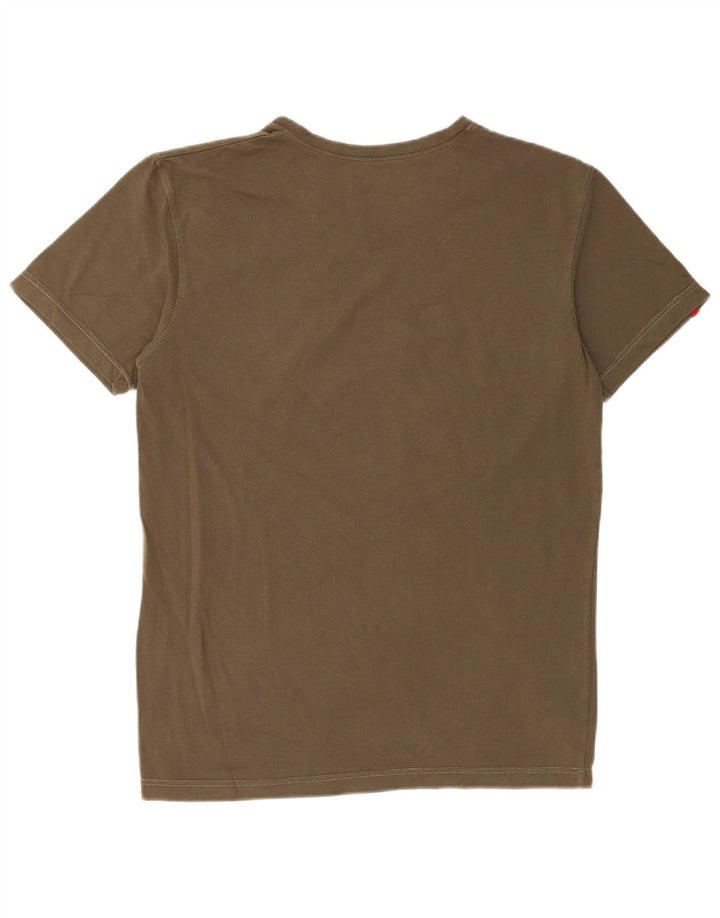 LEVI'S Mens Graphic T-Shirt Top Medium Khaki Cotton