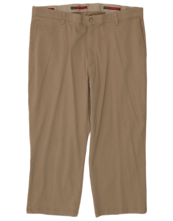 Pantaloni capri dritti da uomo su misura LEE W40 L24 in cotone beige