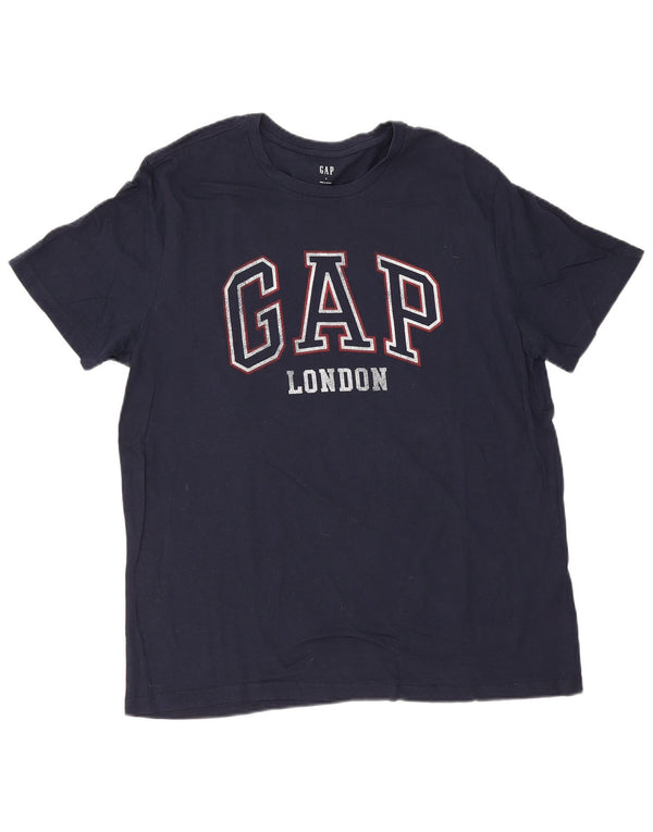 Gap T-shirt grafica da uomo Top Large in cotone blu navy