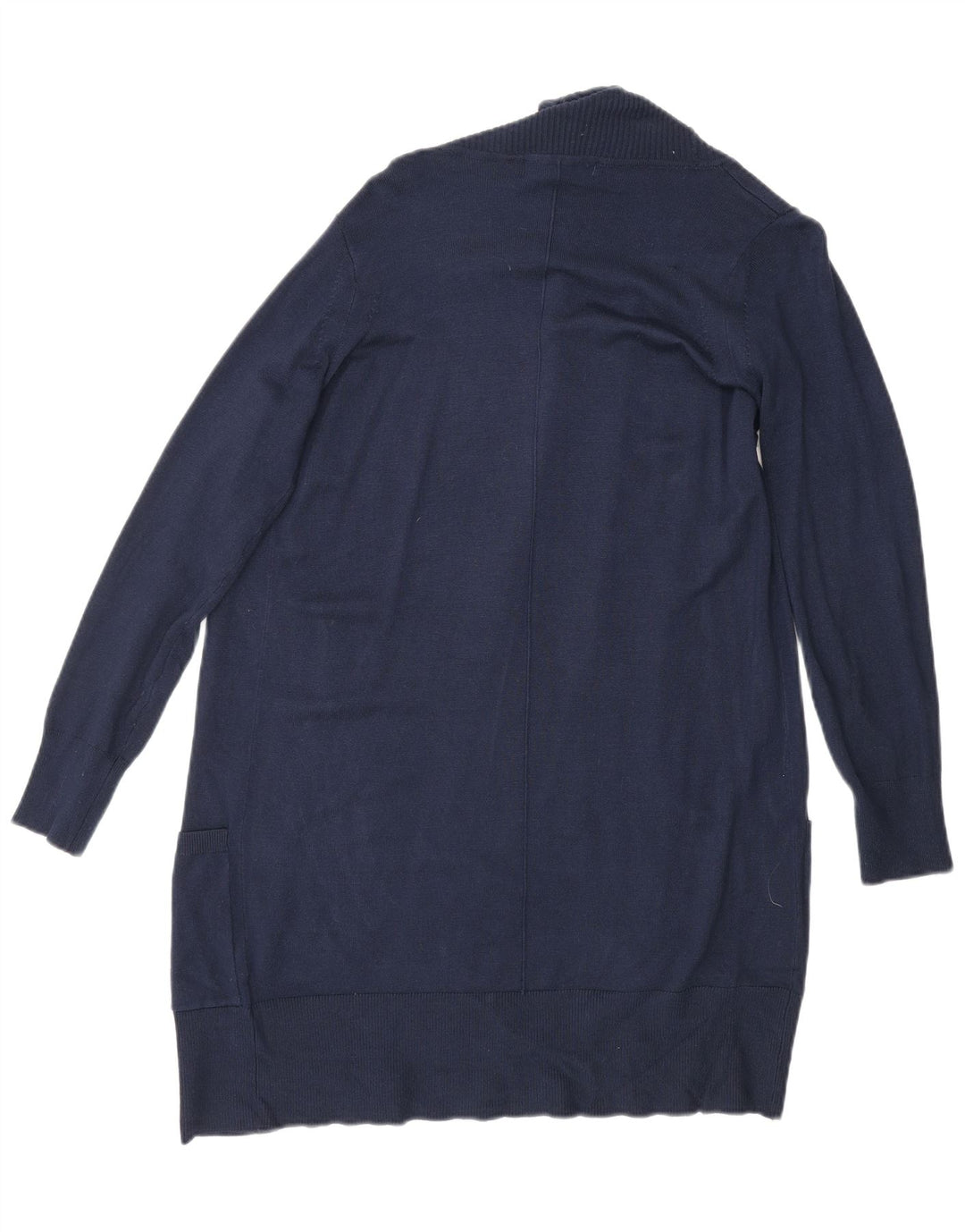 MARKS & SPENCER Maglione cardigan aperto lungo da donna UK 6 XS Blu navy