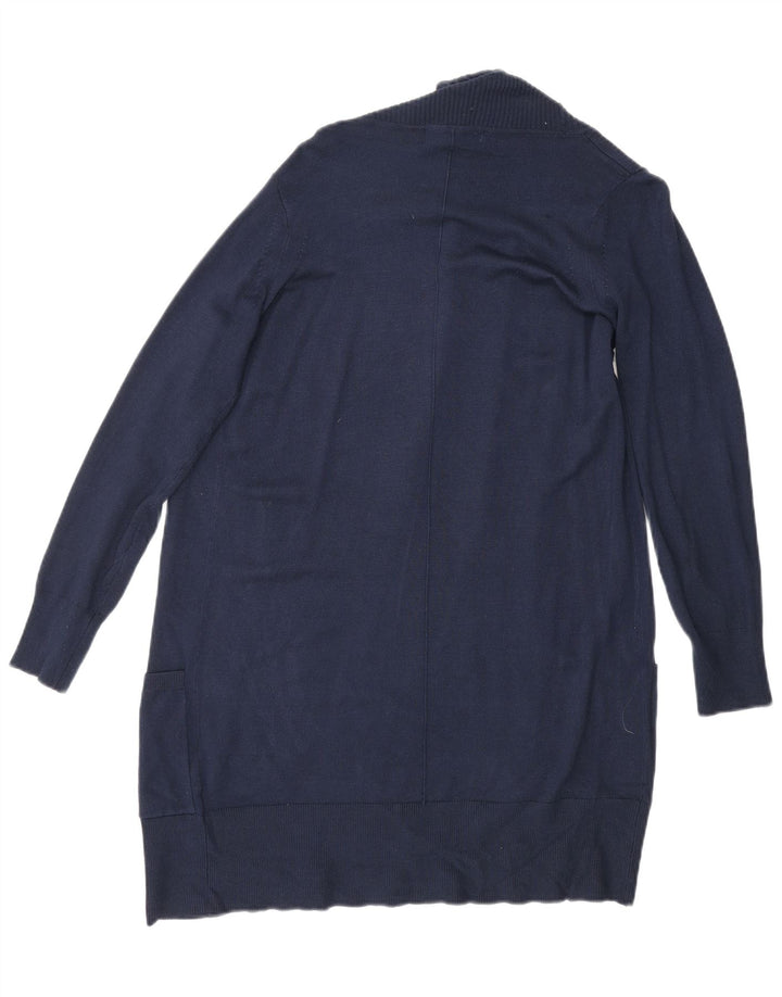 MARKS & SPENCER Maglione cardigan aperto lungo da donna UK 6 XS Blu navy