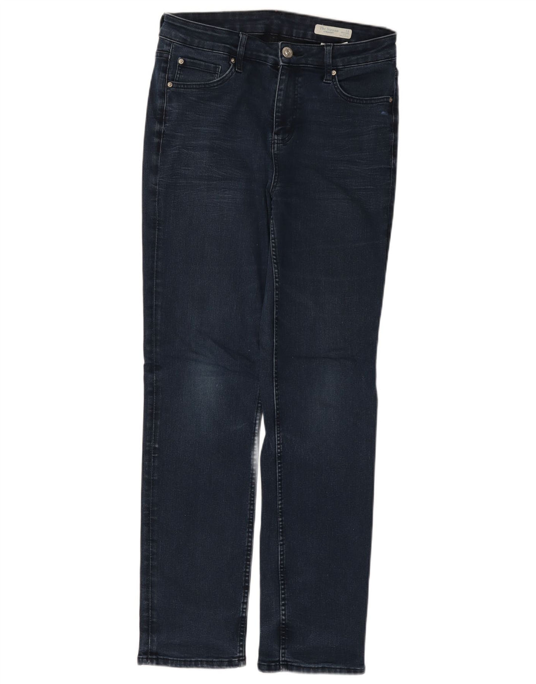 MARKS & SPENCER Jeans dritti da donna UK 12 Medio W30 L30 Blu navy
