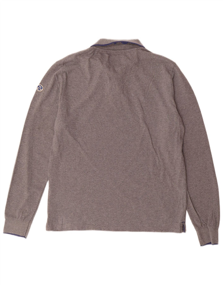 Polo a maniche lunghe da uomo North Sails Large in cotone grigio