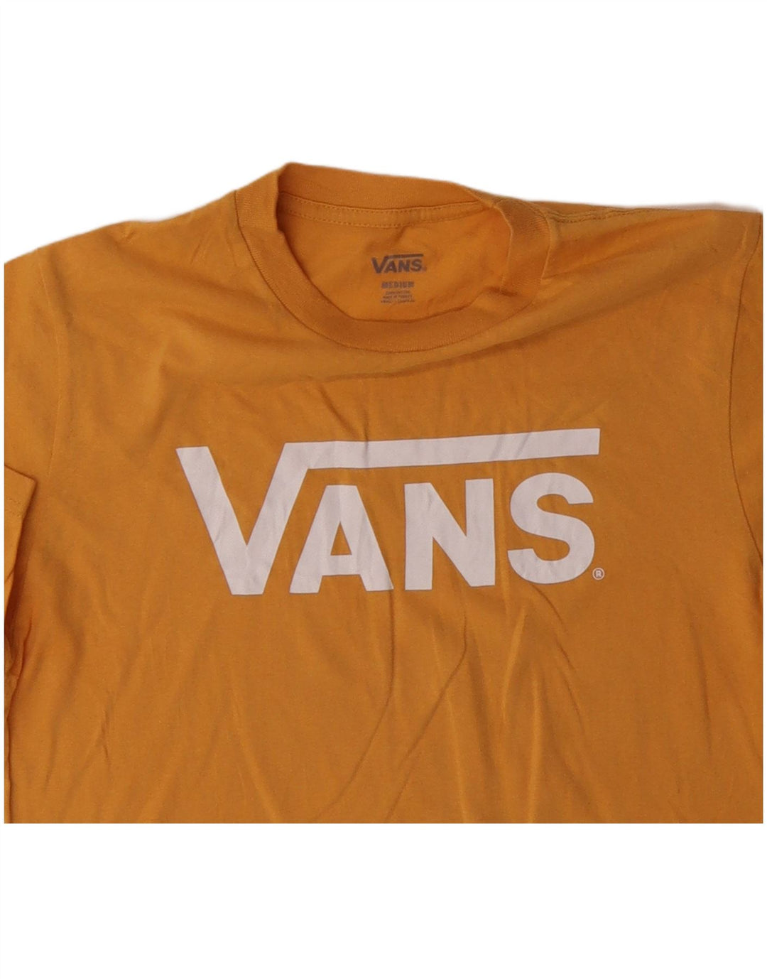 T-shirt grafica da donna VANS Top UK 10 piccola in cotone giallo