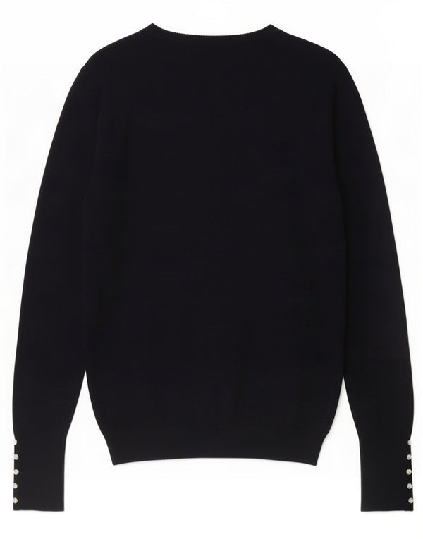 Maglione maglione con scollo a barca da donna Zara UK 10 piccolo blu navy