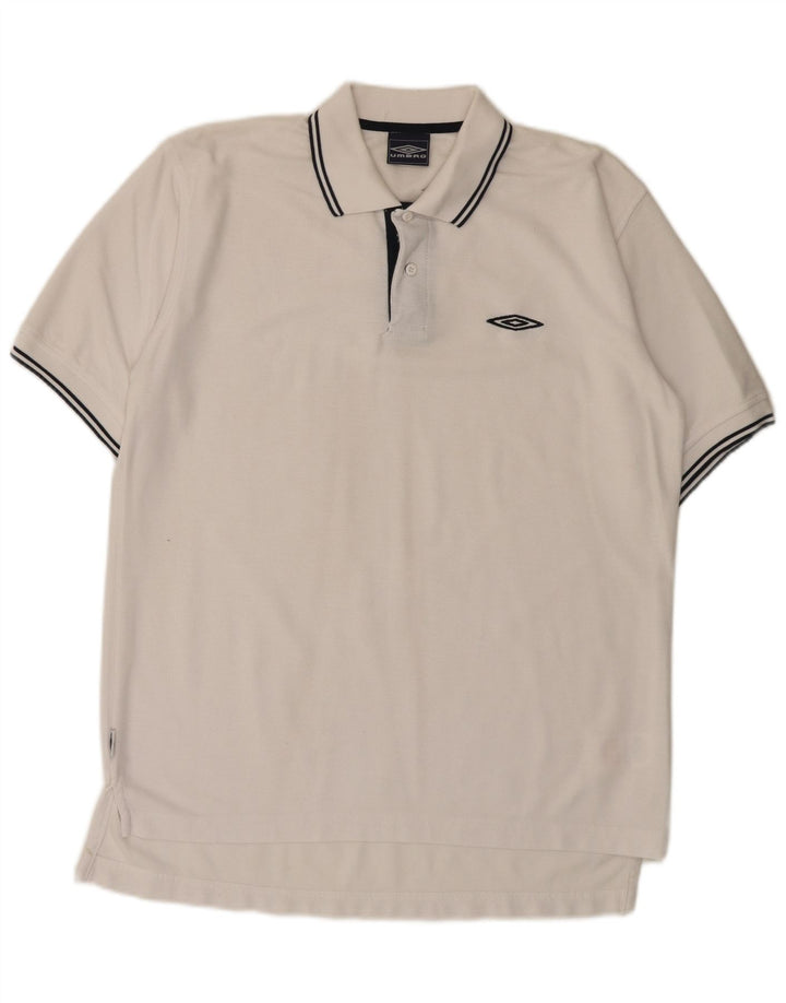 Polo Umbro da uomo XL bianca in poliestere