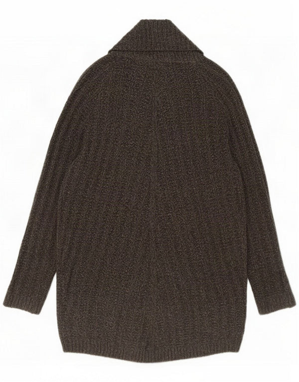 Fat Face Maglione cardigan lungo oversize da donna UK 10 Small Grigio