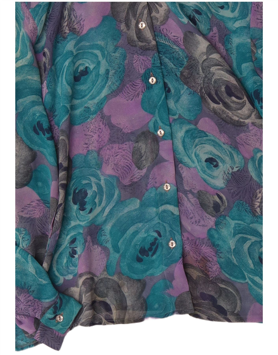 Camicetta da donna VINTAGE UK 18 XL floreale multicolore