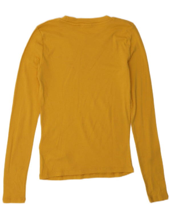 Levi's Top da donna a maniche lunghe UK 6 XS in cotone giallo