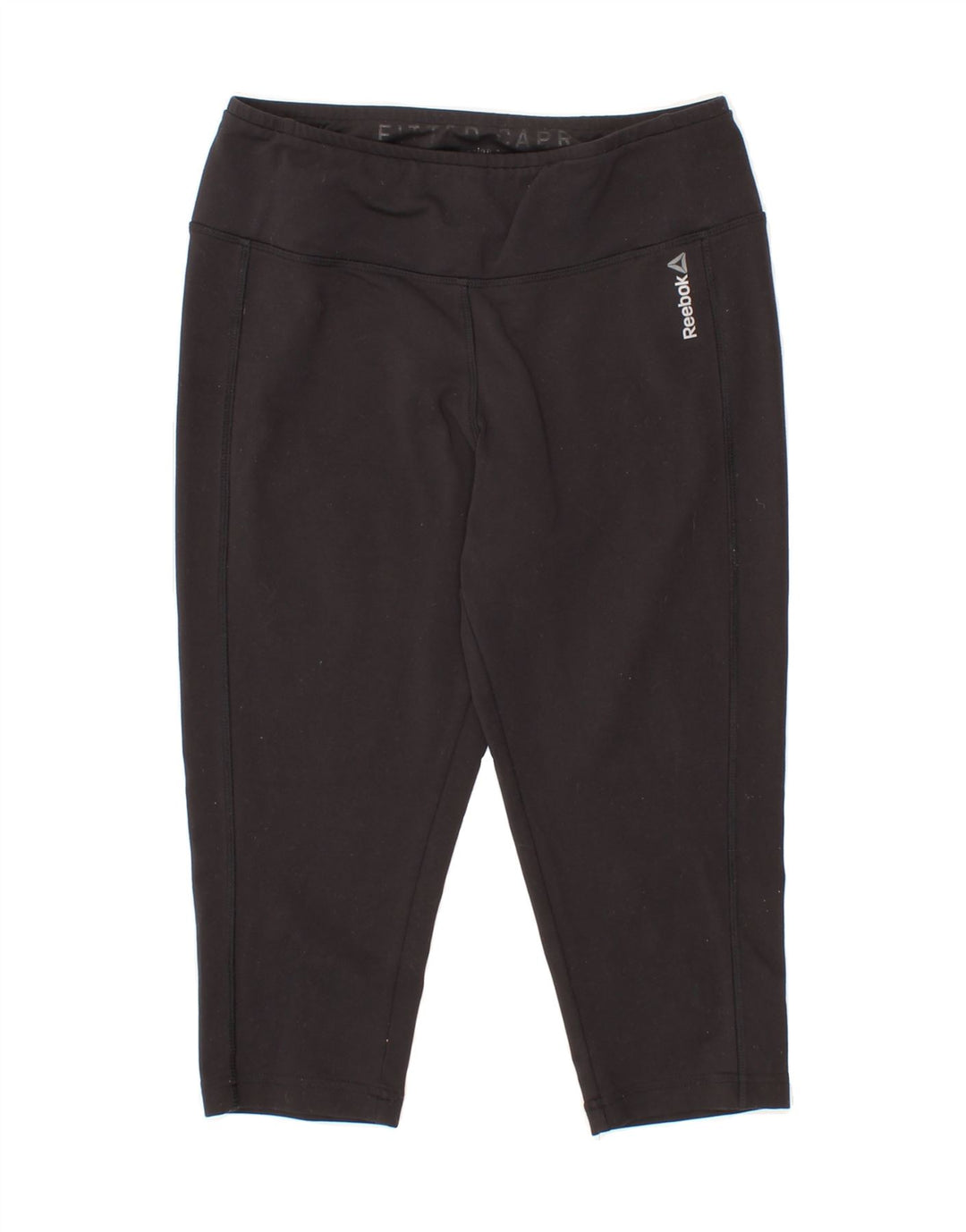 REEBOK Womens Capri Leggings UK 14 Medium  Black Polyester Vintage Reebok and Second-Hand Reebok from Messina Hembry 