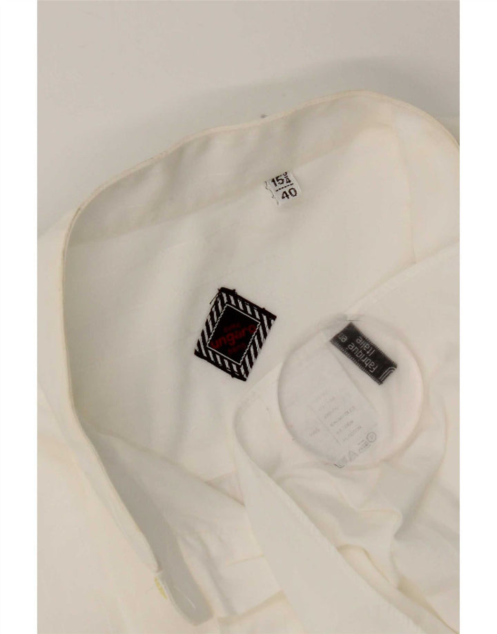 Camicia formale da uomo Ungaro taglia 40 15 1/2 cotone bianco medio