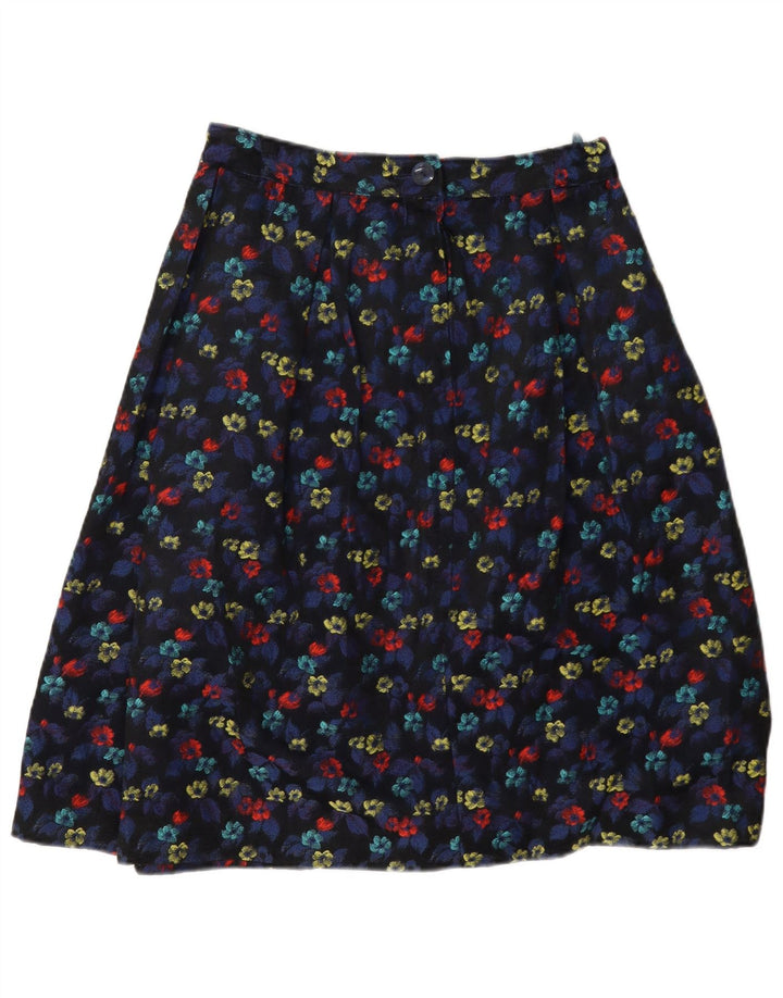 Gonna a trapezio da donna vintage W28 floreale medio multicolore