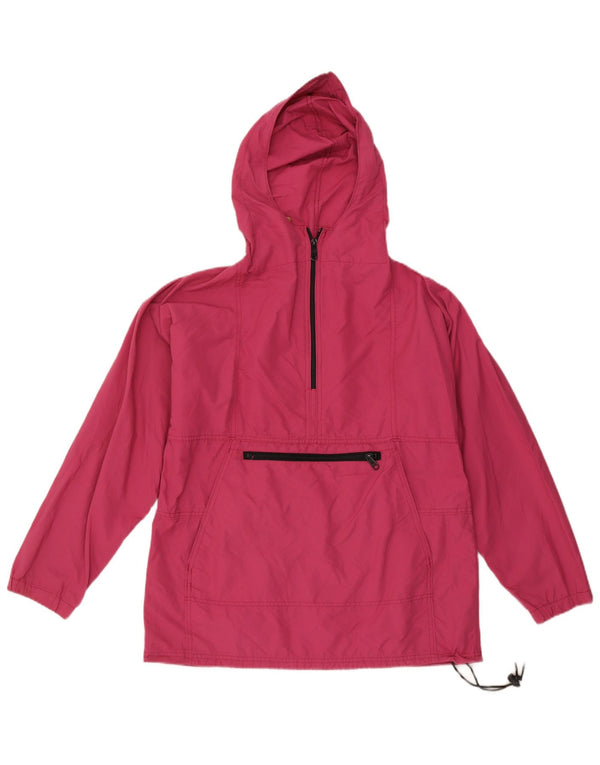 Giacca antipioggia da donna con cappuccio L.L.Bean UK 14 Nylon rosa medio