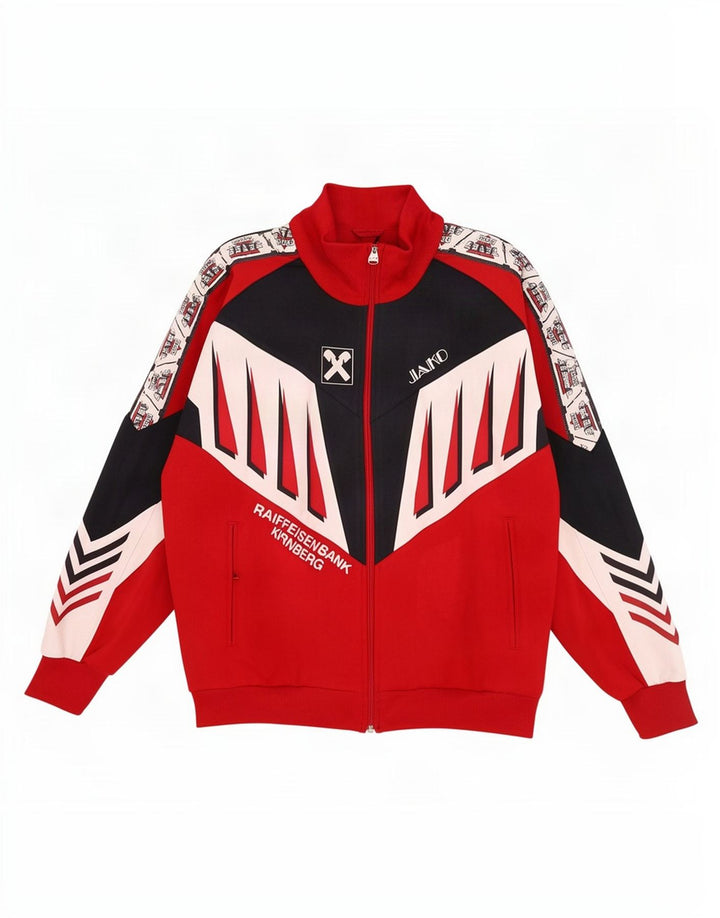 Jako Giacca da uomo con grafica grafica, giacca grande, colore rosso, anni '90