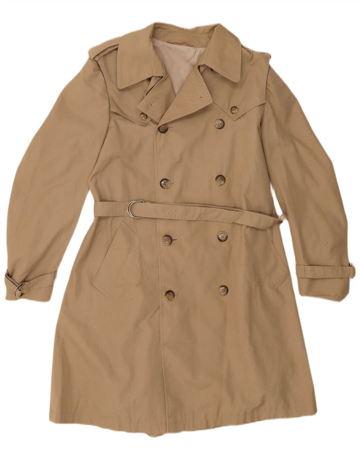Trench vintage da donna UK 12 sintetico beige medio