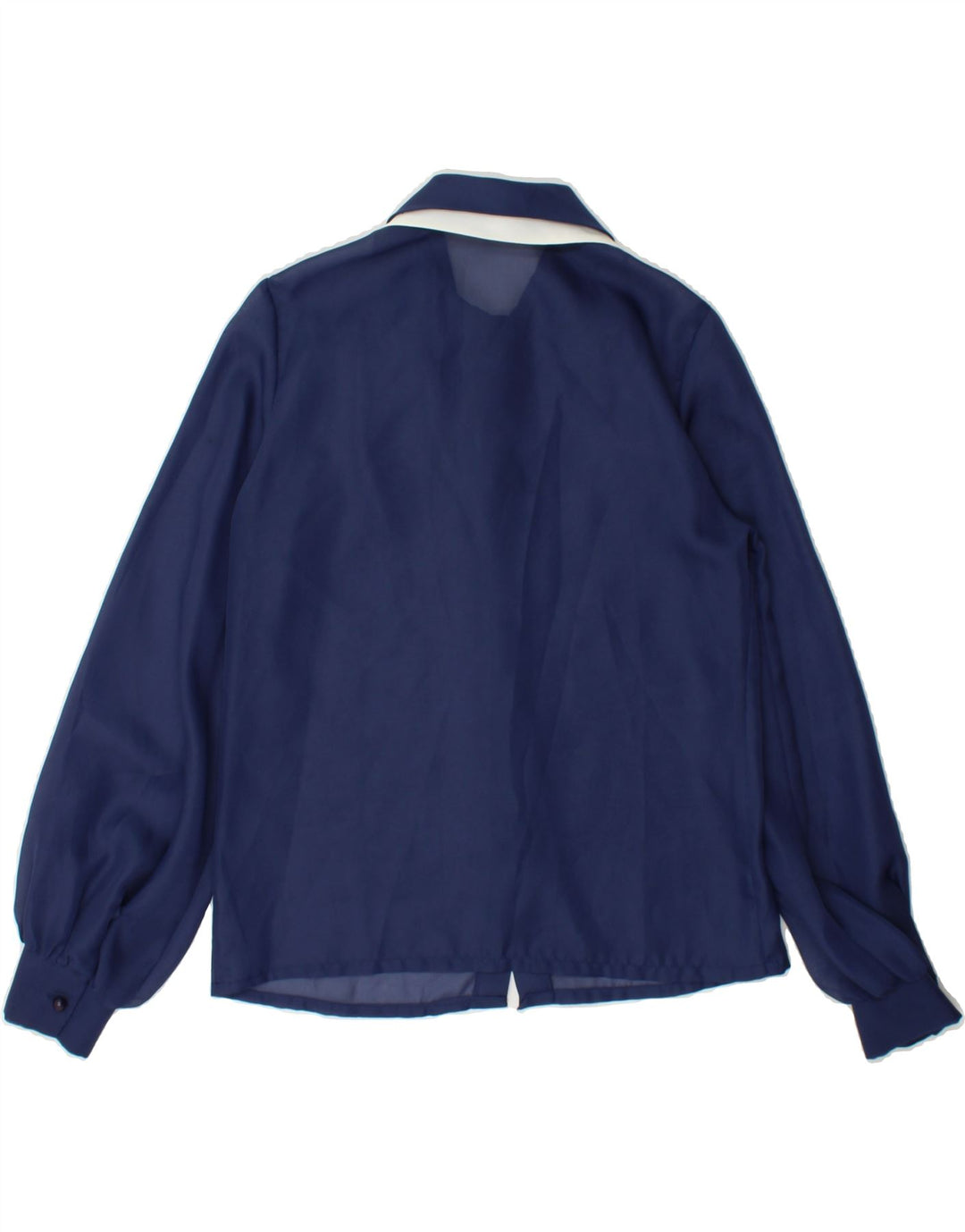 ZOGBAUM Womens Shirt Blouse EU 38 Medium Navy Blue Polyester Vintage Zogbaum and Second-Hand Zogbaum from Messina Hembry 