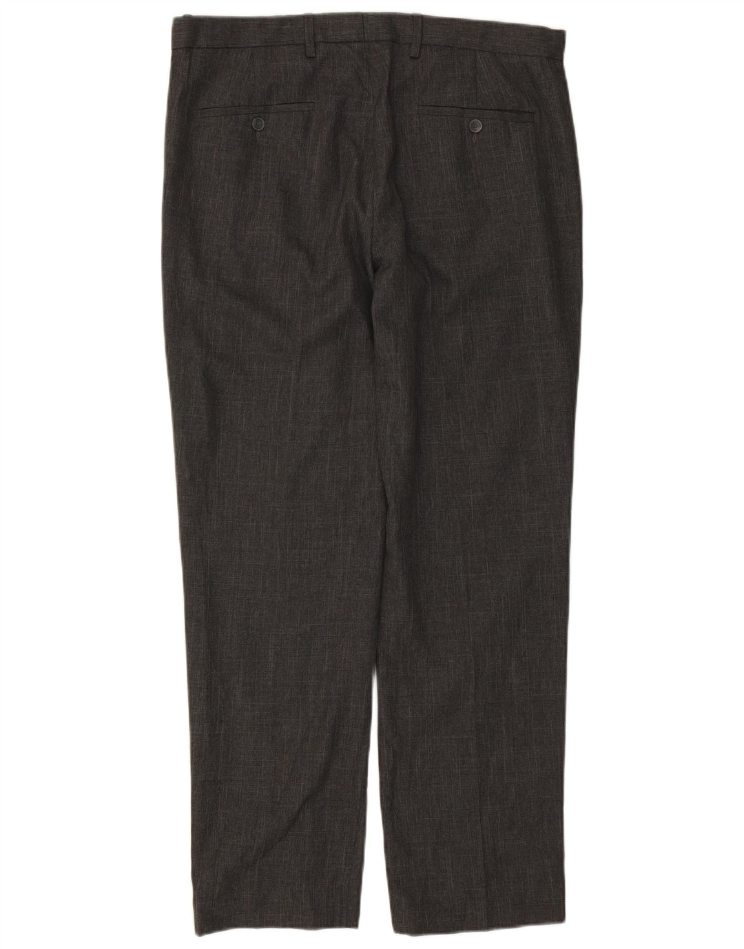 MARKS & SPENCER Pantaloni da abito dritti da uomo W36 L31 Poliestere grigio