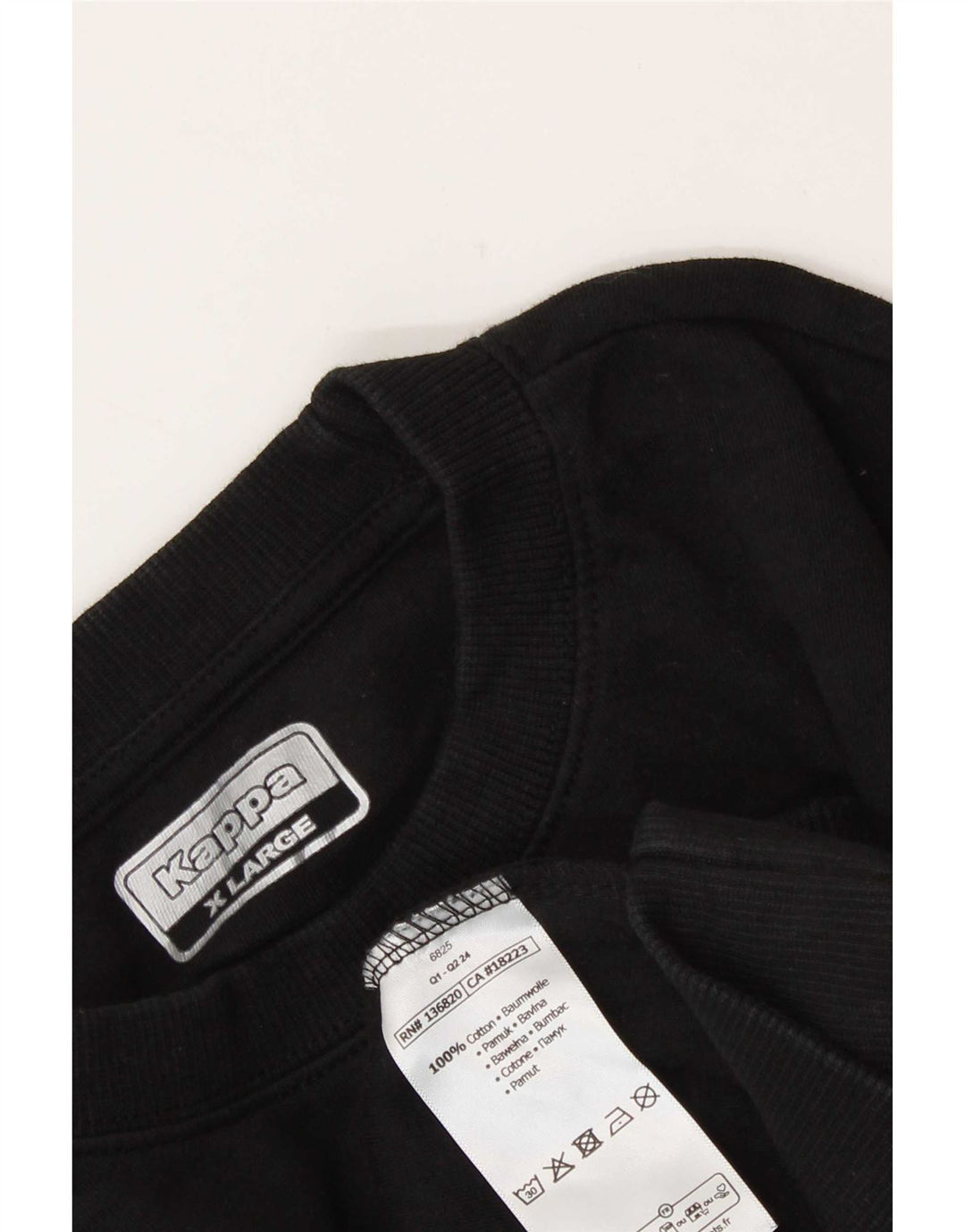 Felpa grafica da uomo Kappa Jumper XL in cotone nero