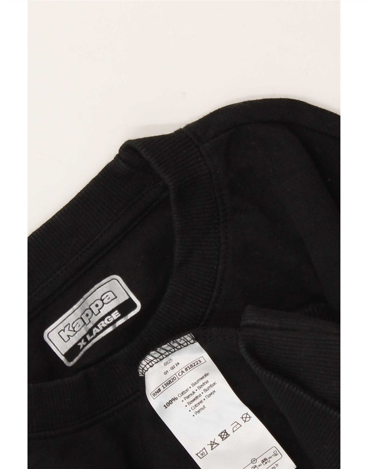 Felpa grafica da uomo Kappa Jumper XL in cotone nero
