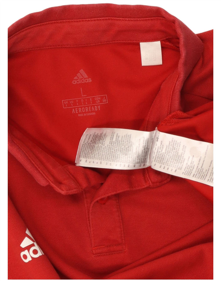 Polo ADIDAS da uomo Aeroready grande in cotone rosso