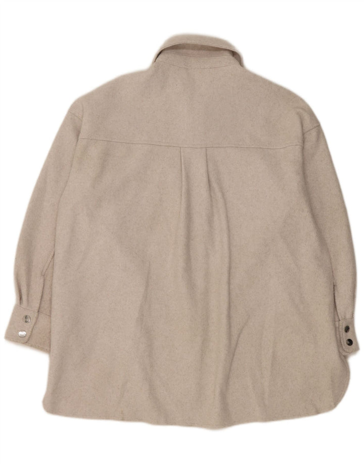 Camicia oversize in flanella da donna Zara UK 10 piccola in poliestere grigio