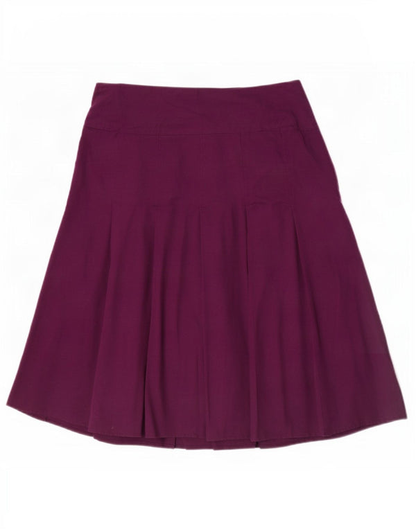 Gonna a trapezio da donna Laura Ashley UK 10 piccola W27 cotone viola