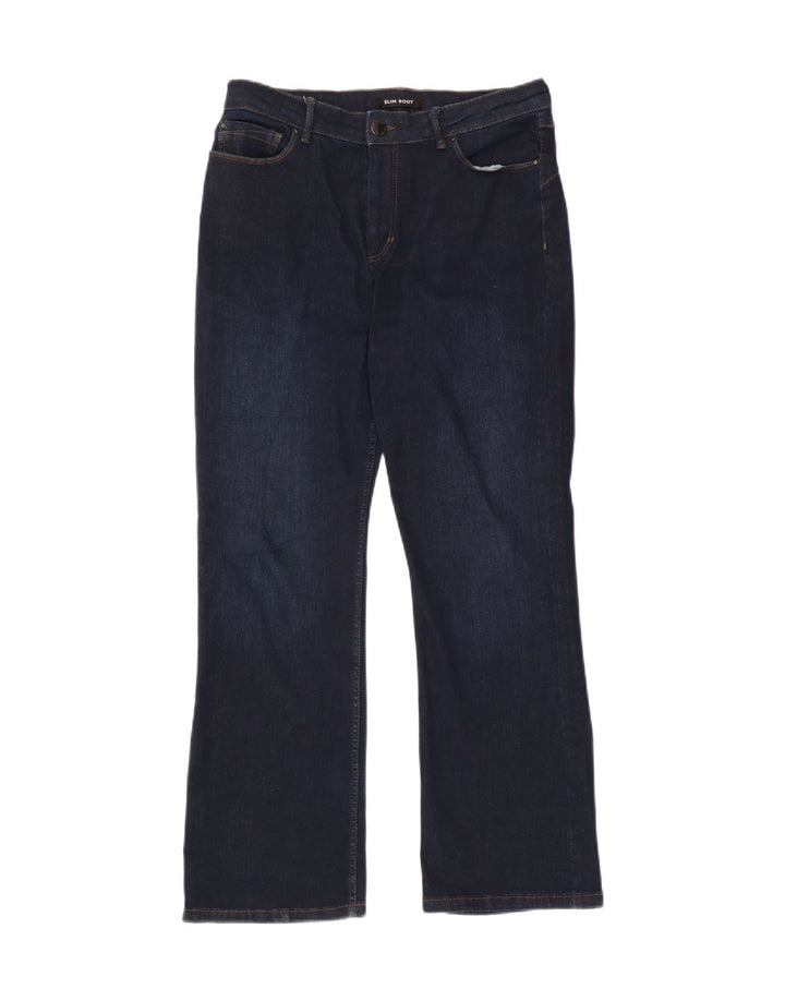 Jeans bootcut corti da donna Marks & Spencer UK 14 medio W30 L28 cotone blu