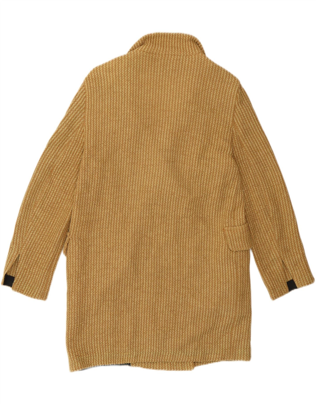 Cappotto doppiopetto lavorato a maglia Zara da donna UK 10 piccolo cotone giallo