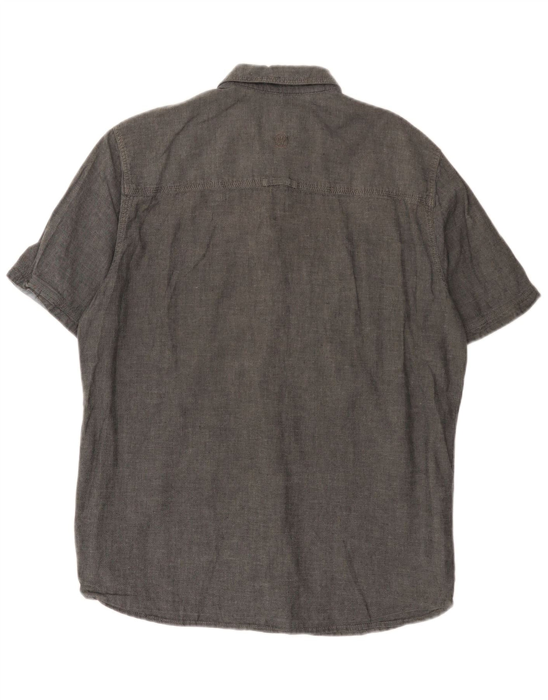Camicia da uomo a maniche corte dal taglio classico Fat Face in cotone grigio medio