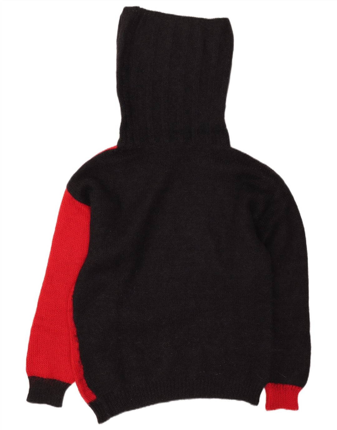 Sandhu Maglione da uomo con collo alto e maglione a blocchi di colore rosso grande