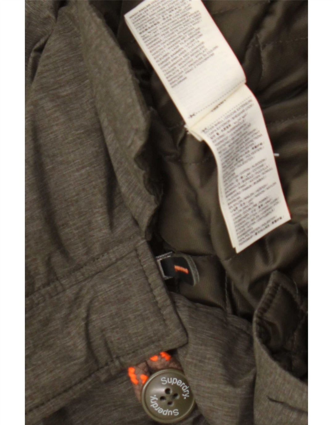 Giacca parka da uomo con cappuccio Superdry UK 42 XL poliestere kaki