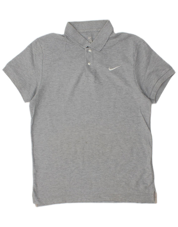 Polo Nike da uomo in cotone grigio medio