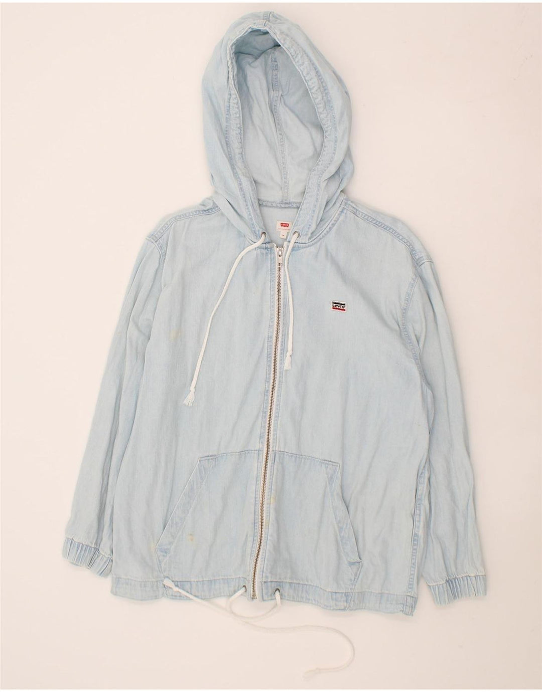 LEVI'S Womens Hooded Denim Jacket UK 14 Medium Blue Vintage Levi's and Second-Hand Levi's from Messina Hembry 