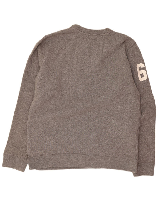 Superdry Mens Graphic Sweatshirt Jumper 2XL Grey Flecked Cotton