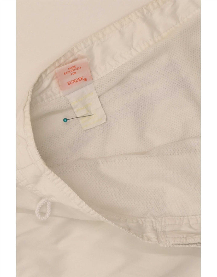 Pantaloncini da bagno da uomo Sundek grandi bianchi in poliestere