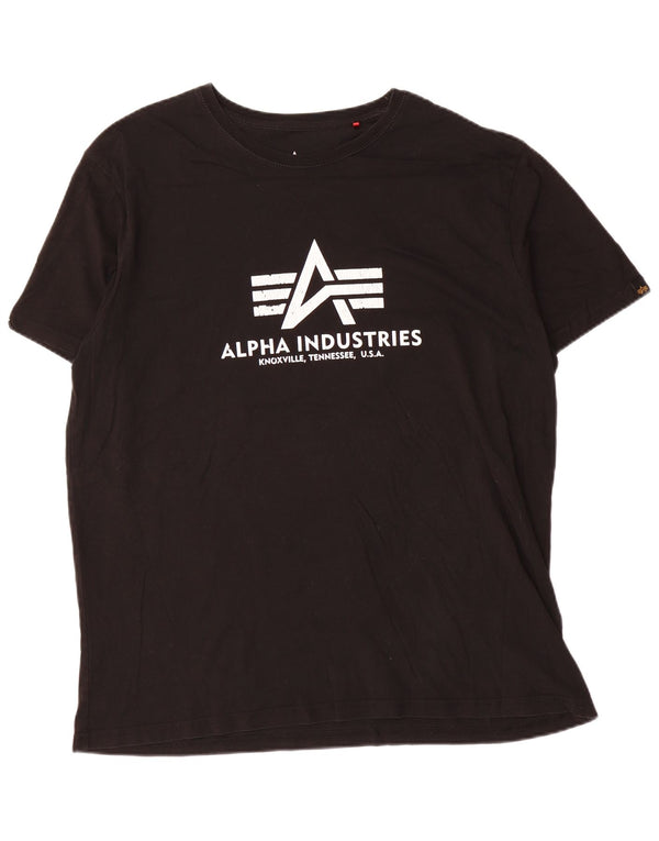 T-shirt grafica da uomo Alpha Industries Top 3XL cotone nero