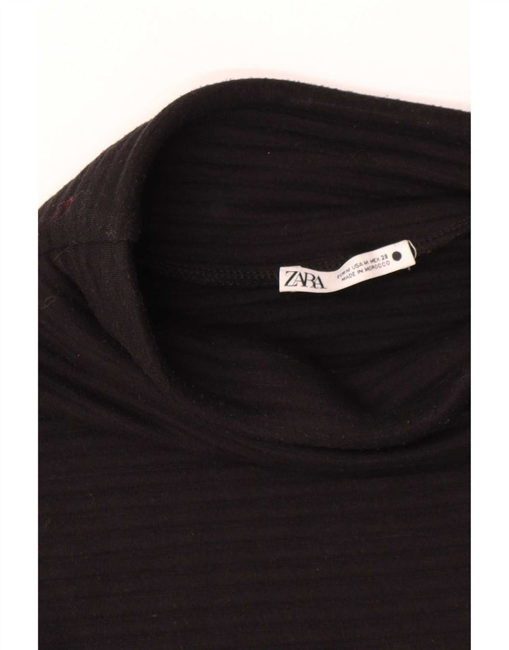 Top Zara da donna manica 3/4 UK 14 poliestere nero medio
