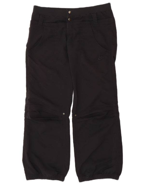 Pantaloni da trekking NIKE Dri Fit vestibilità ampia da donna UK 12 Medium W32 L31 Neri