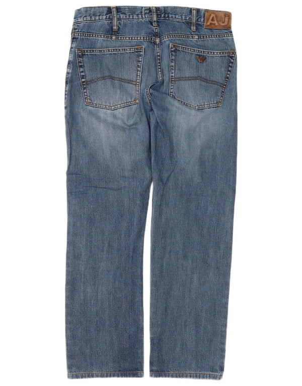 Jeans dritti da uomo Armani W34 L30 in cotone blu