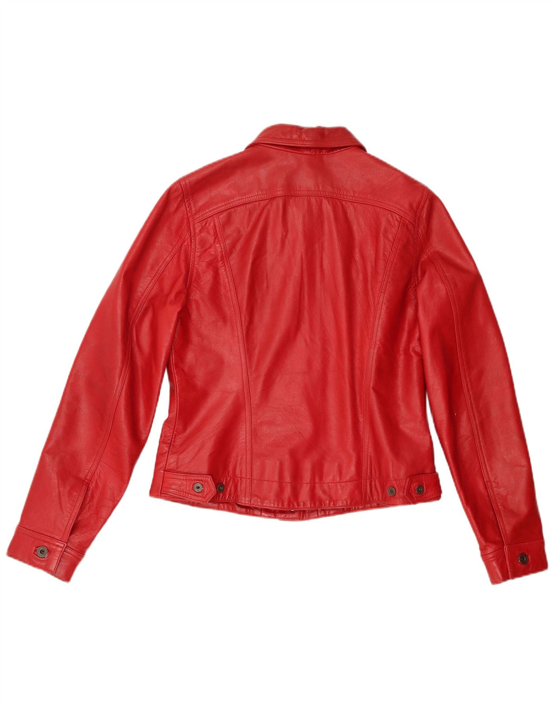 Giacca in pelle da donna Stradivarius UK 14 grande in pelle rossa