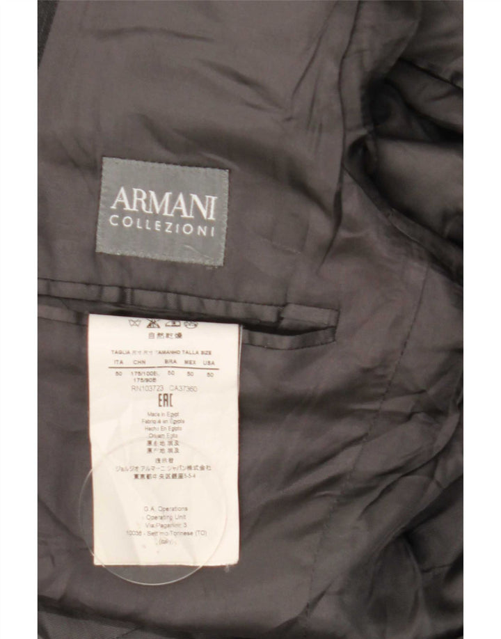 Giacca blazer da uomo a 2 bottoni Armani Collezioni IT 50 Large in lana grigia