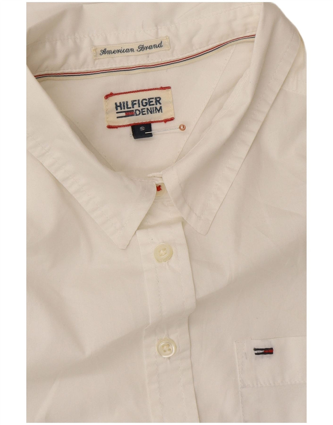 TOMMY HILFIGER Camicia da donna UK 10 Piccola Bianca